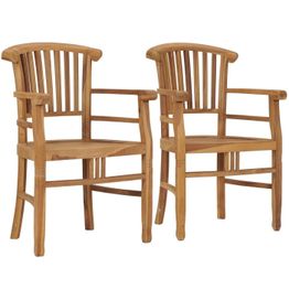 Puutarhatuolit 2 kpl 61x53x95 cm täysi tiikki