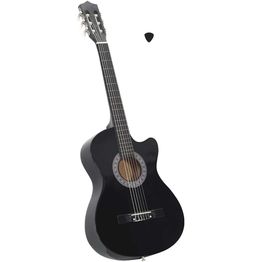 Kitara FinePRICE, musta, 12-osainen, 38", 6-kielinen, cutaway, setti