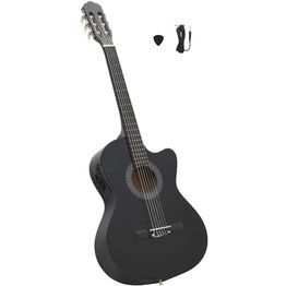 Akustinen kitara FinePRICE, musta, 6-kielinen, cutaway, taajuuskorjaimella, eri värejä