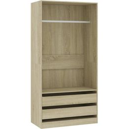 Vaatekaappi vetolaatikoilla Sonoma-tammi 100cm lastulevy