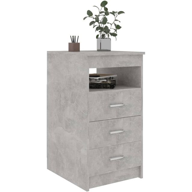 Laatikosto 40x50x76 cm, betoninharmaa lastulevy