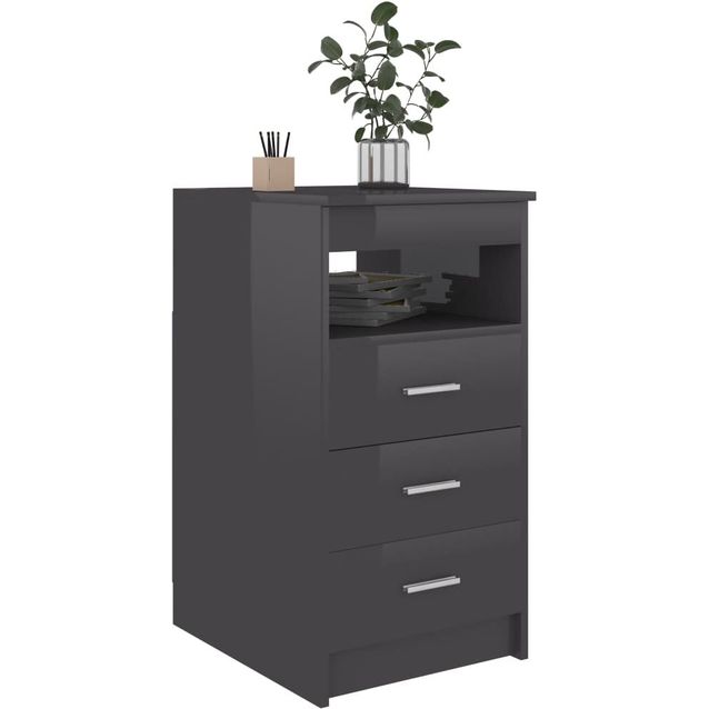 Laatikosto korkeakiilto harmaa, 40x50x76 cm, lastulevy