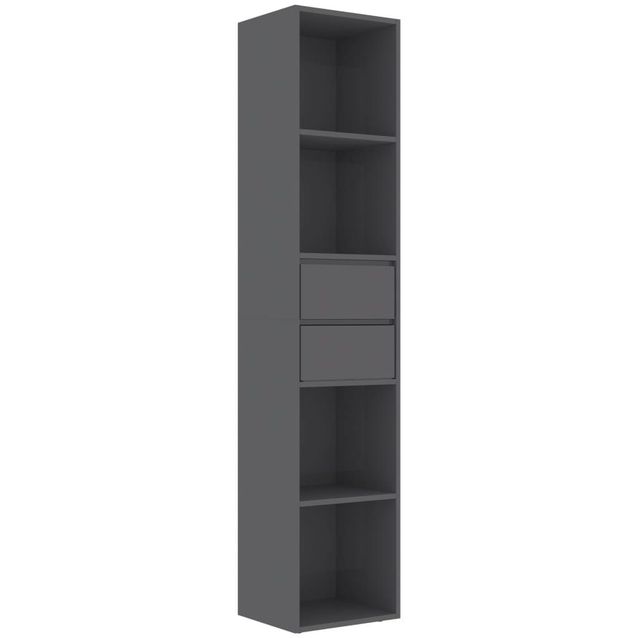 Kirjahylly korkeakiilto harmaa, 36x30x171 cm