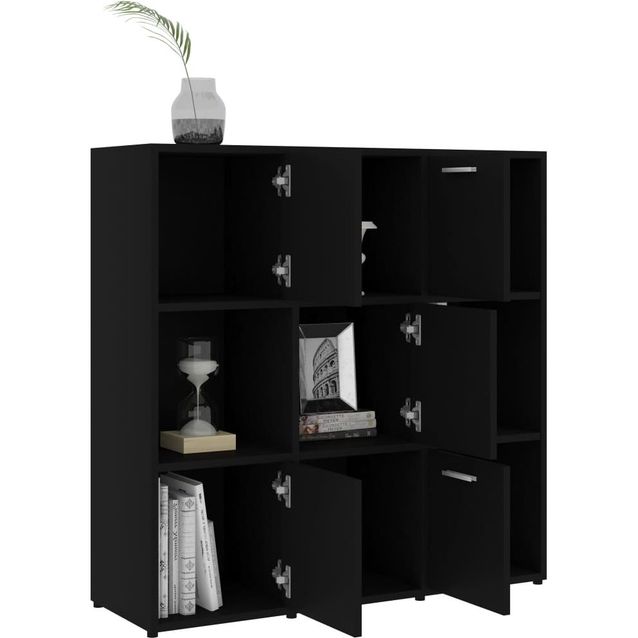 Kirjahylly musta, 90x30x90 cm