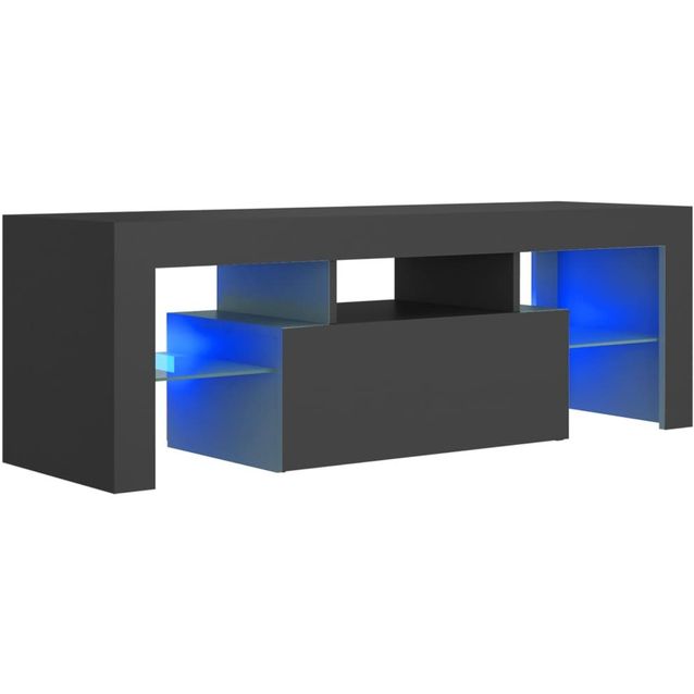 TV-taso LED-valoilla, harmaa, 120x35x40 cm