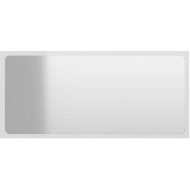 Kylpyhuonepeili, korkeakiilto valkoinen, 80x1,5x37 cm, lastulevy