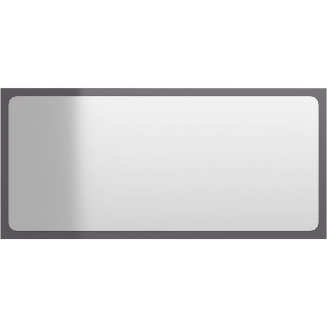 Kylpyhuonepeili, korkeakiilto harmaa, 80x1,5x37 cm, lastulevy