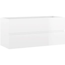 Allaskaappi, korkeakiilto valkoinen, 100x38,5x45 cm, lastulevy