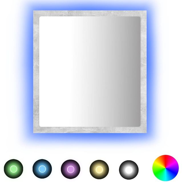 LED-kylpyhuonepeili, betoninharmaa 40x8,5x37 cm, lastulevy