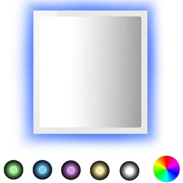 LED-kylpyhuonepeili, korkeakiilto valk. 40x8,5x37 cm, lastulevy