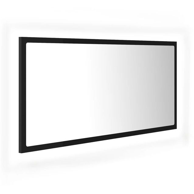 Kylpyhuonepeili LED, musta, 90x8,5x37 cm lastulevy