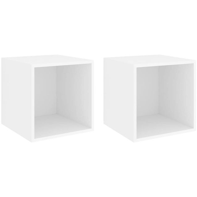 Seinäkaapit 2 kpl, valkoinen, 37x37x37 cm