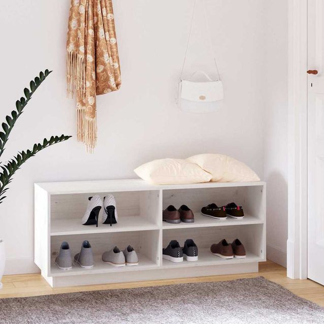 Kenkäkaappi fineprice, valkoinen, 110 x 34 x 45 cm, täysi mänty