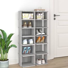 Kenkäteline FinePRICE, harmaa Sonoma, 27,5 x 27 x 102 cm, 2 kpl