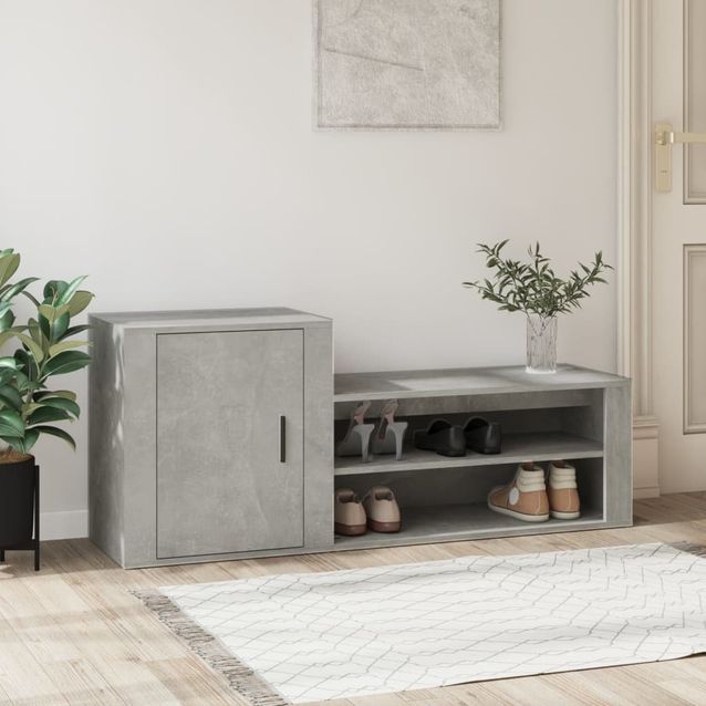Kenkäkaappi fineprice, betoninharmaa, 130 x 35 x 54 cm