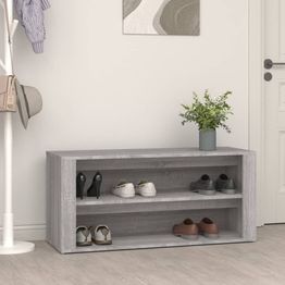 Kenkäteline FinePRICE Sonoma, 100 x 35 x 45 cm, tekninen puu, harmaa