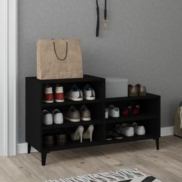 Kenkäkaappi FinePRICE, Sonoma, 102 x 36 x 60 cm, tekninen puu, musta, 2+3, tummat jalat