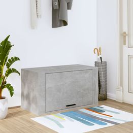 Seinäkenkäkaappi FinePRICE, 70x35x38 cm, tekninen puu, betoninharmaa