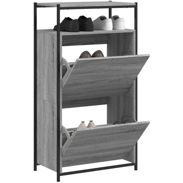 Kenkäkaappi fineprice Sonoma, harmaa, 60 x 34 x 112 cm, tekninen puu