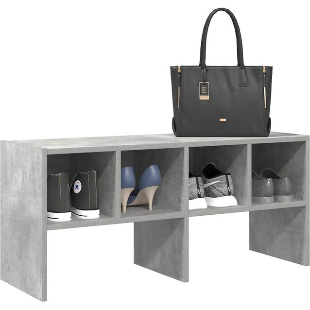 Pinottava kenkäteline fineprice Betoni, harmaa, 89,5x30x40 cm