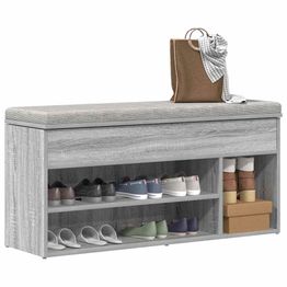 Kenkäpenkki FinePRICE Sonoma, 102 x 30,5 x 45 cm, tekninen puu, harmaa