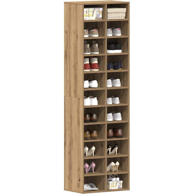Kenkäteline fineprice vidaXL, ruskea tammi, 54x34x183 cm