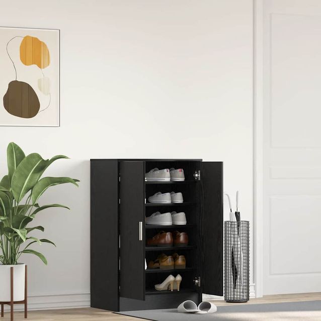 Kenkäkaappi fineprice musta tammi, 60x35x92 cm