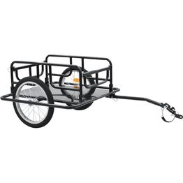 Polkupyörän peräkärry, teräs,  130x73x48.5cm, musta