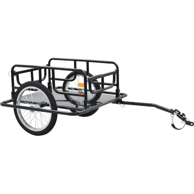 Polkupyörän peräkärry, teräs,  130x73x48.5cm, musta