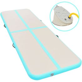 Voimistelumatto, täytettävä, pumpulla, 400x100x10cm, PVC, vihreä