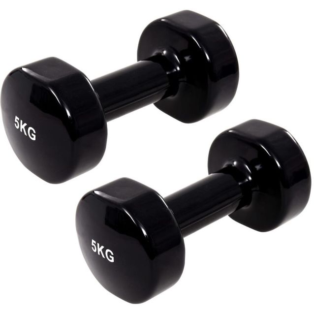 Käsipaino 2kpl, 10kg, valurauta, musta
