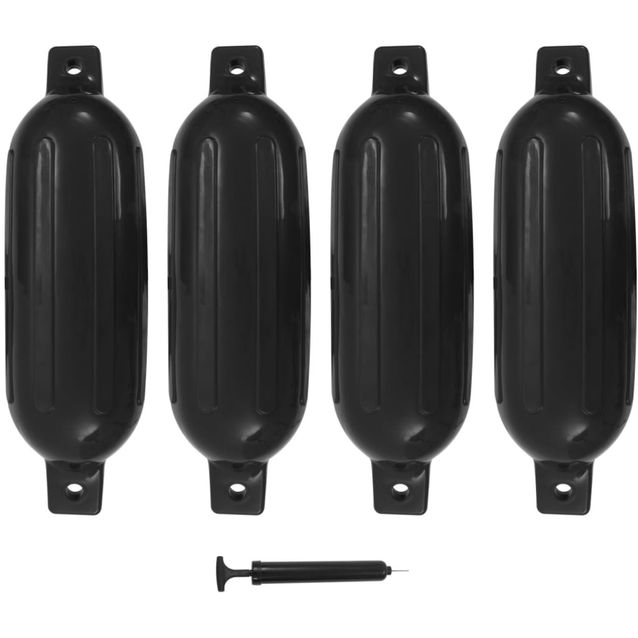 Veneen lepuuttaja, 4 kpl, musta, 58,5x16,5 cm, PVC