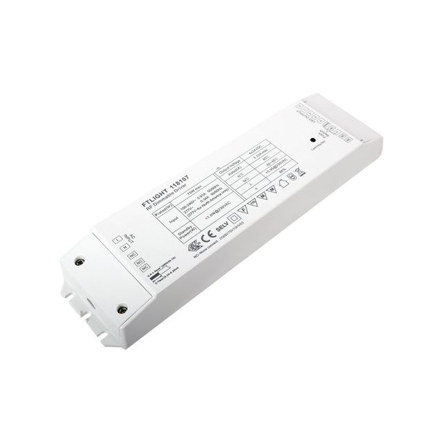 LED-vakiojännitelähde FTLIGHT Perfect RF, 24V, 75W, 3,12A, 4-kanavainen, himmennettävä, IP20
