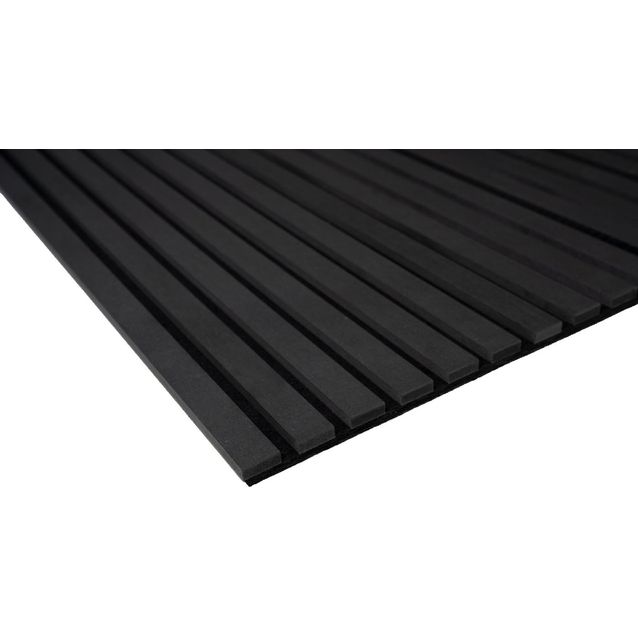 Akustiikkalevy Fog&Venø By Venø, 18x600x2400mm, RAW mdf, musta rima, musta huopa