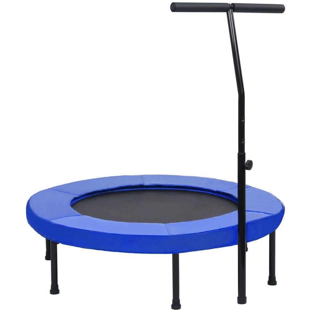 Fitness trampoliini kahvalla ja turvatyynyllä 102 cm
