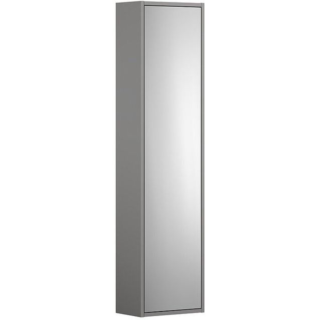 Kylpyhuoneen korkea kaappi Gustavsberg Artic Small, 23x35x138cm, peiliovella, tuhkanharmaa