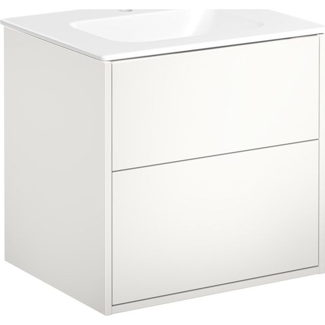 Allaskaappi altaalla Gustavsberg Artic, 60 cm, mattavalkoinen allas, valkoinen