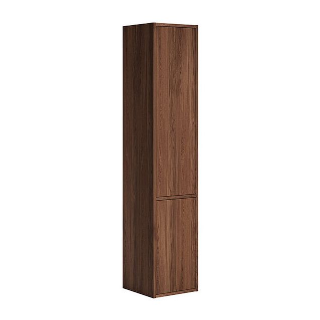 Kylpyhuoneen korkea kaappi Gustavsberg Ducentic, 2 ovea, 35cm, tammiviilu, ruskea