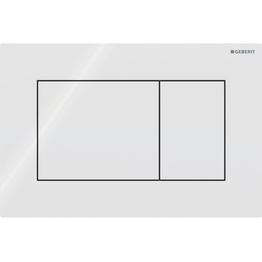 Huuhtelupainike Geberit Sigma01, kulmikas, 2-H, valkoinen/kiiltävä