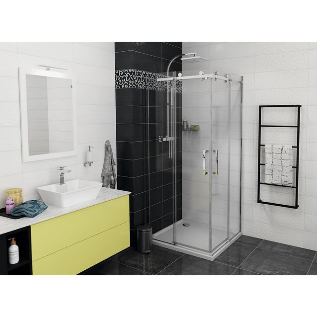 Suihkunurkka Interia Dragon Square, 1000x1000mm, kulmikas, kirkas lasi, kromi, eri kokoja