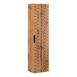 Korkea kaappi Interia Geo 140x35x25 cm, tammi/musta