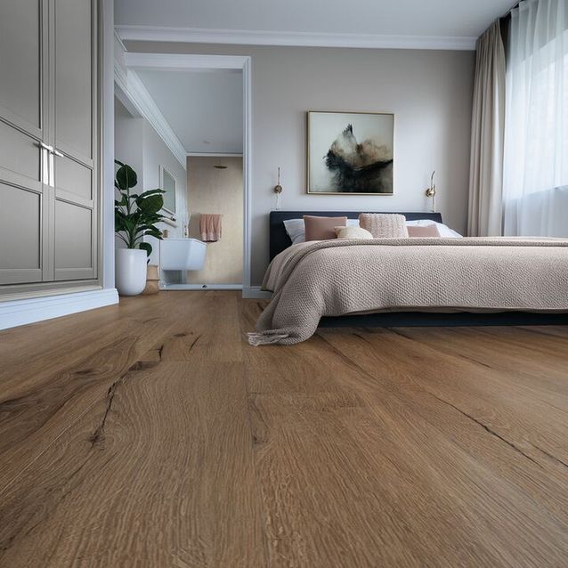 Vinyylilankku Gerflor Creation 55 Clic Acoustic Cedar Dark Brown, integroitu alusmateriaali