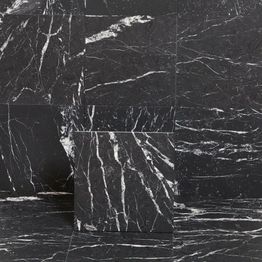 Lattialaatta Arredo Nero Marquina 30.5x30.5c, himmeä, musta