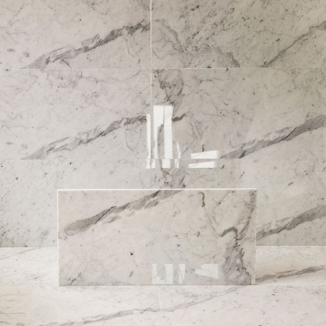 Lattialaatta Arredo Carrara C 30.5x61cm, kiillotettu, valkoinen