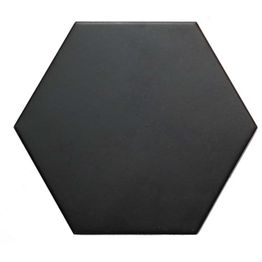 Lattialaatta Arredo Hexagon Black 17.5x20.2cm, matta, musta