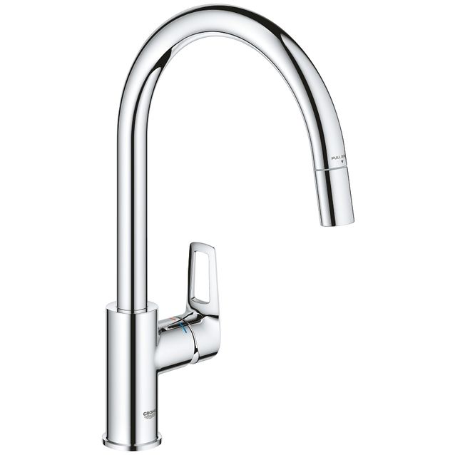 Keittiöhana Grohe StartLoop 30561000, ulosvedettävä juoksuputki, kromi