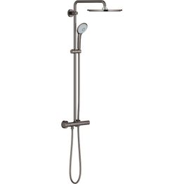 Sadesuihkusetti Grohe Euphoria System 310, termostaattihanalla, vettä säästävä, hierova suihku, suihkupää ⌀310mm, harmaa