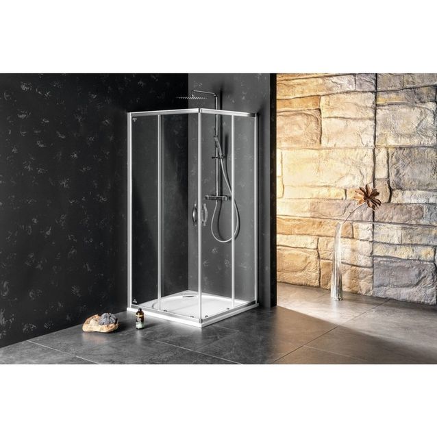 Suihkunurkka Sigma Simply, kulmikas, kirkas lasi, eri kokoja