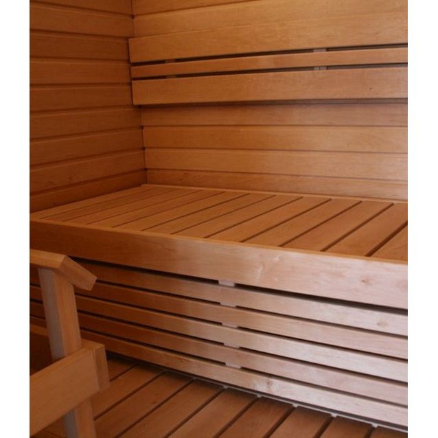 Laudepaketti Jokiwood IISI+, haapa, pituus 1775mm, sis. ylä- ja alalaude, väliritilä, selkänoja, kiuaskaide, jakkara ja kannatinpuut