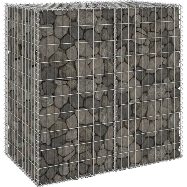 Gabion kivikori kansilla galvanoitu teräs 100x60x100 cm